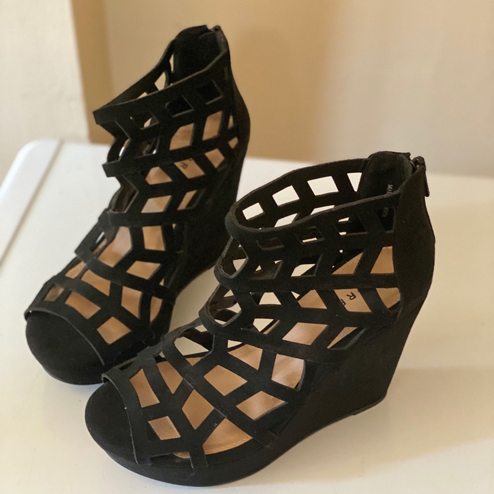 Black platform heels